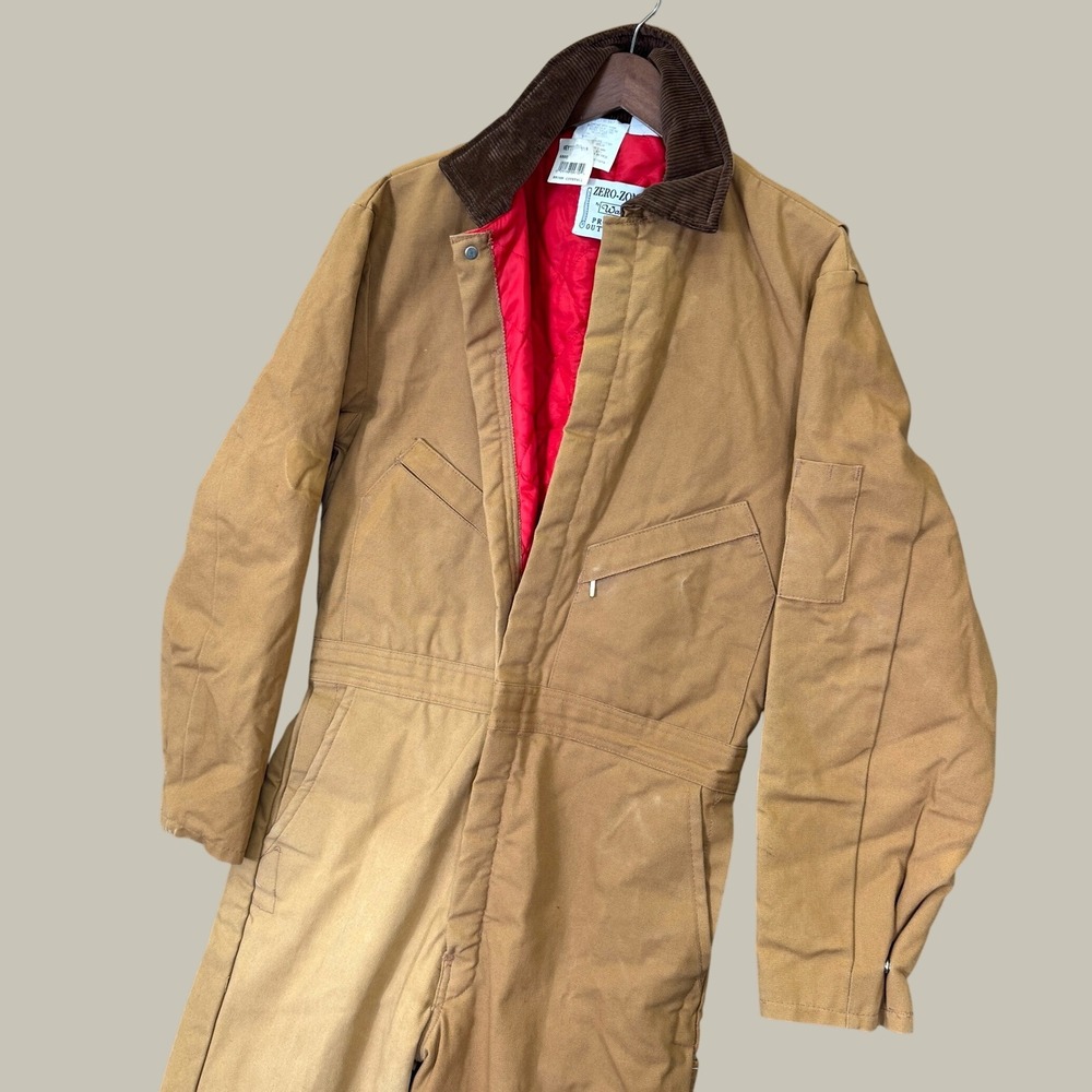 Vintage Walls Zero Zone Coveralls Deadstock Men M Brown Insulated Duck Canvas